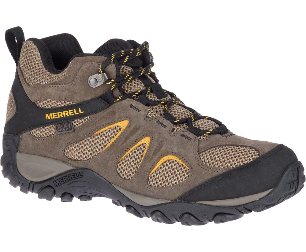 Merrell Hiking Boots Brown - Yokota 2 Mid Waterproof Wide Width - Mens 30OUZBRSC